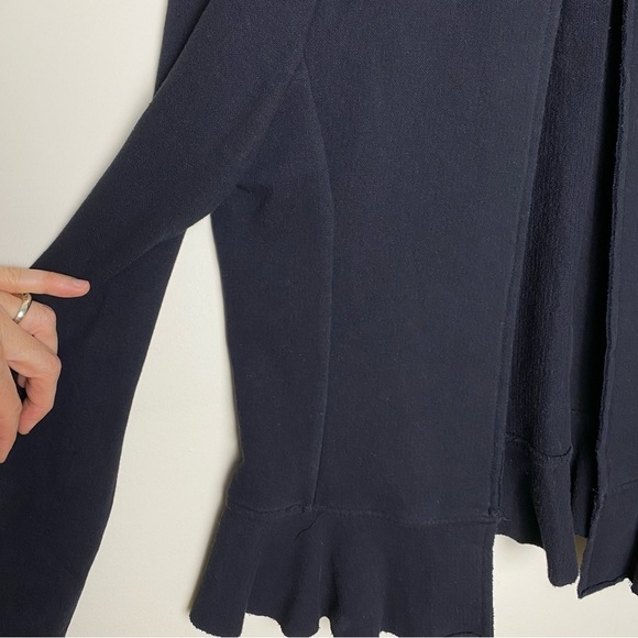 SALE Anthropology Dolan Left Coast Open Front Peplum Blazer Size M Knit Black - Picture 9 of 10